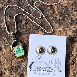 Sterling Silver Inlaid NECKLACE SET